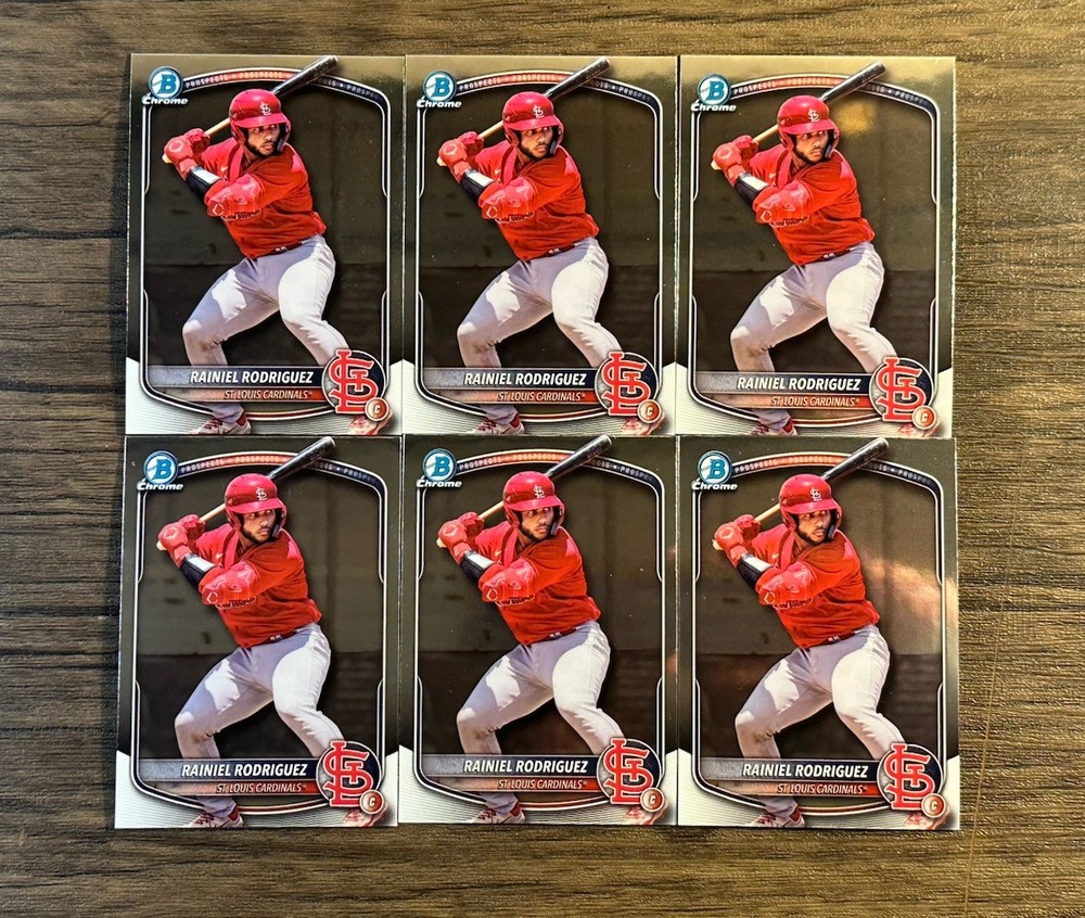 2025 Bowman Draft Chrome Rainiel Rodriguez Cardinals BDC-72 6 Card Lot