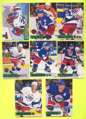 21 Diff Winnipeg Jets 1991-92 Topps orig misprint BLANK BACK error Team Set lot