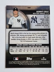 2025 Topps Stadium Club Gerrit Cole #140 Pink Fat Pack Exclusive
