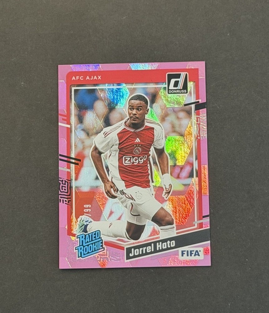 2023-24 Panini Donruss FIFA #189 Jorrel Hato Pink Cubic /99 RC