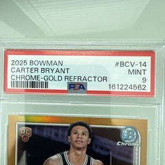 2025-26 Bowman Chrome Carter Bryant Spurs BCV-14 RC Gold Refractor /50 PSA 9