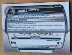 2023 Bowman Draft Chrome Refractor #BDC-6 Noble Meyer RC Miami Marlins