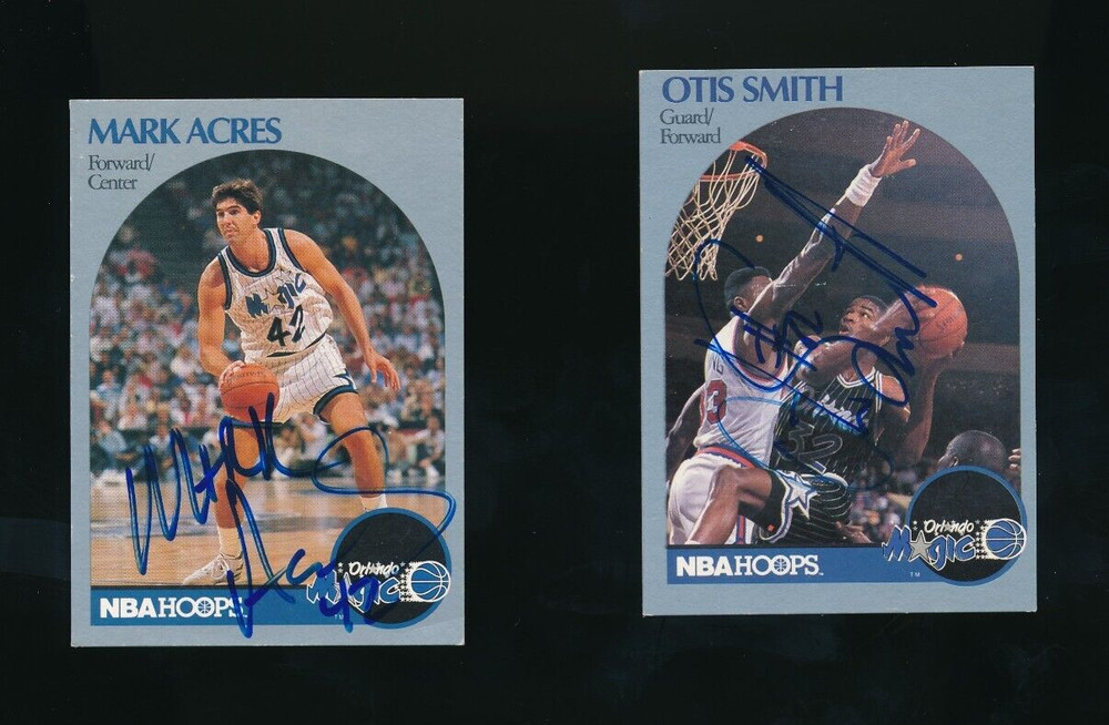 lot (2) 1990-91 Hoops #219 Jerry Reynolds #221 Otis Smith signed auto autograph