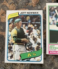 Jeff Newman Baseball Cards. Oakland Athletics
