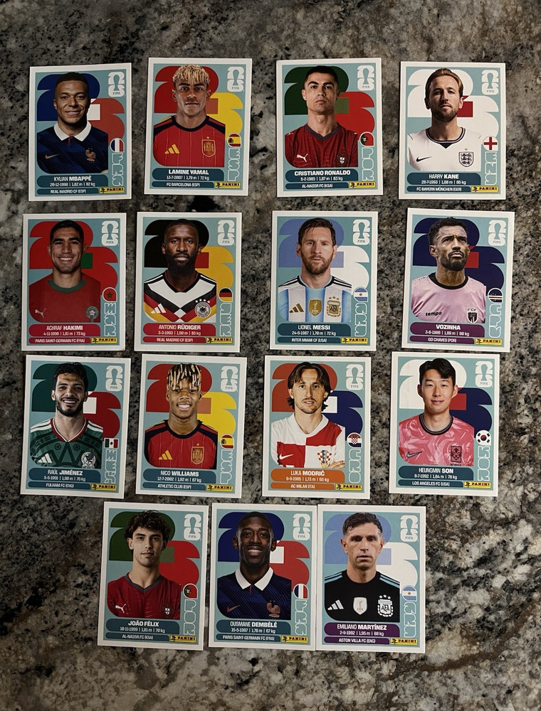 Panini FIFA 2026 Stickers – key players and any player from 50 teams