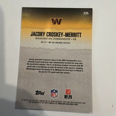 2025-26 Topps Signature Class Jacory Croskey-Merritt RC Purple /100