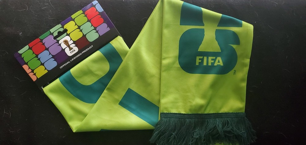 FIFA 2026 Officially Licensed Soccer Scarf Mexico Green/Blue with Fringe