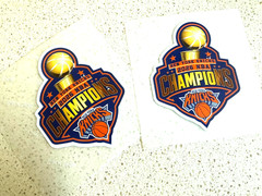 2 pack NBA CHAMPIONS 2026 NEW YORK KNICKS WEATHERPROOF FULL COLOR DECAL STICKER