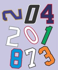 Baseball one set Customized Tackle Twill front numbers for any team Unstitching