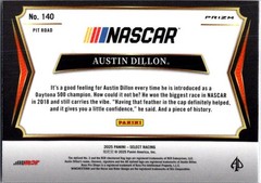 2025 Panini Select #140 Austin Dillon Orange Ice Prizms