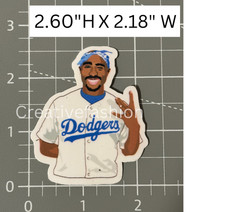 NEW Los Angeles Dodgers Tupac Shakur LA Dodgers Baseball Vinyl Sticker #84