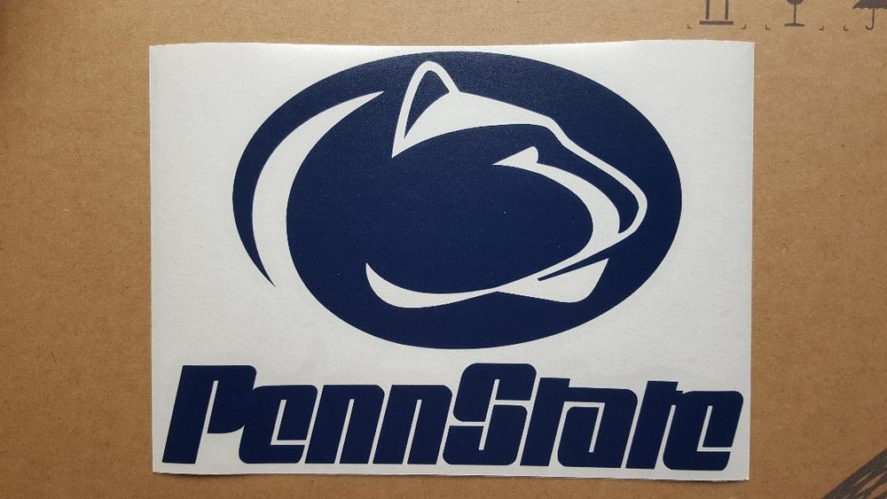 Penn State Nittany Lions 8&Prime;, 10&Prime;, 12&Prime; White / Navy Blue Vinyl Decal Car Window