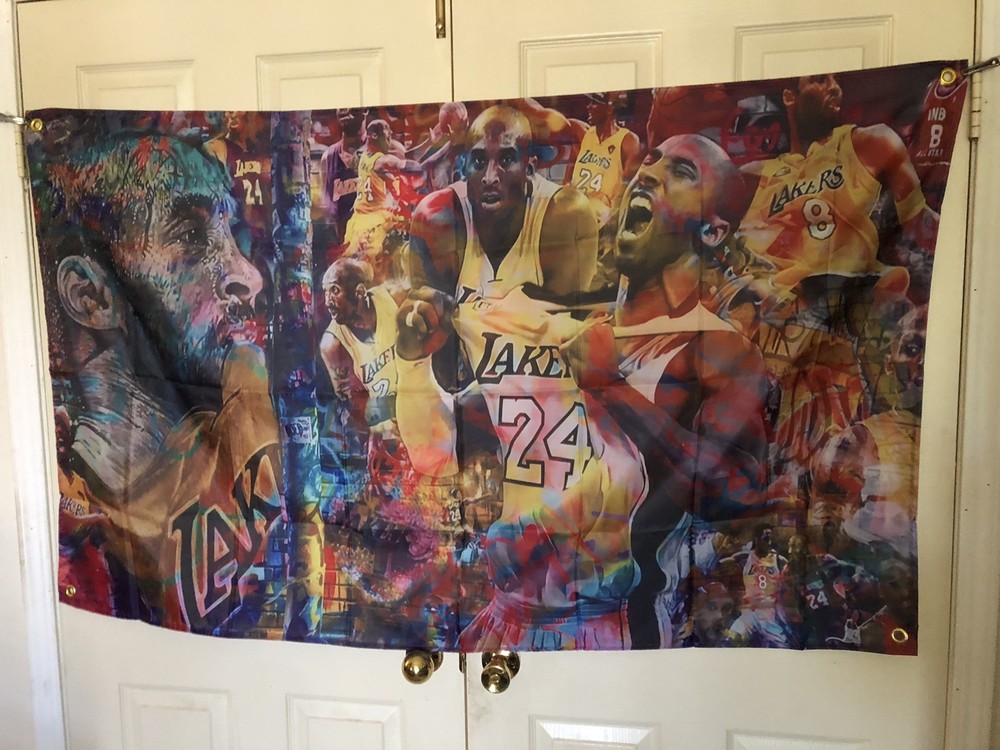 Kobe Bryant #24 LA Lakers Graffiti Collage Banner (3ft X 5ft) New!
