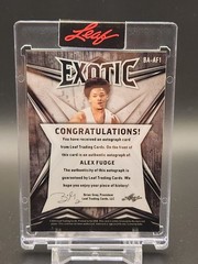 Alex Fudge 2022-2023 Leaf Exotic Peacock Auto #BA-AF1 Rookie 1/7 RC