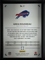 2025 Panini Photogenic Football Greg Rousseau Red /125 #2 NG