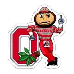 Ohio State Buckeyes Sticker Brutus NCAA Football Die Cut Laminated