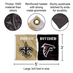 Saints and Falcons House Divided Flag Rivalry Banner