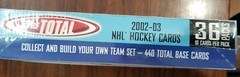 2002-03 Topps Total NHL Hockey 10 Card Pack Lots – subset and rookie list inside