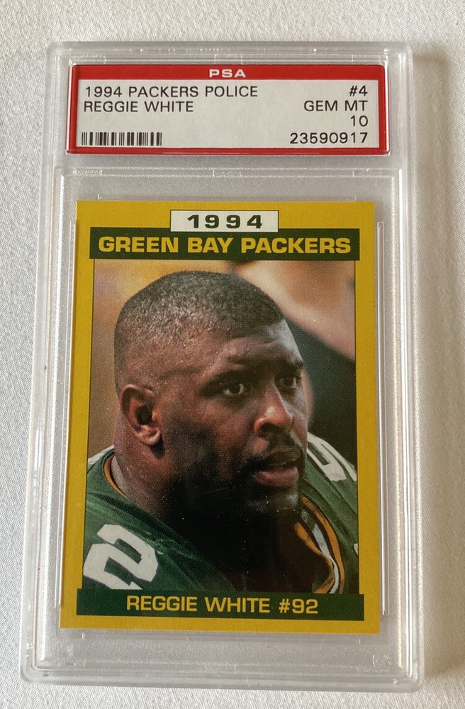 🚨VERRY RARE🚨1994 REGGIE WHITE Green Bay Packers Police Football 92 PSA 10