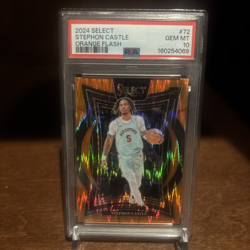 2024-25 Panini Select – Stephon Castle #72 Orange Flash Prizm (RC) PSA GEM MT 10
