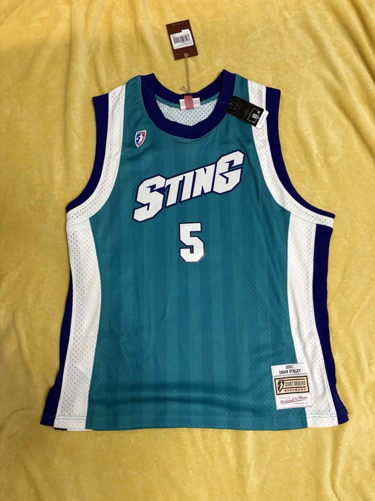 Charlotte Sting Dawn Staley #5 Mitchell & Ness Unisex Teal 2001 WNBA Jersey
