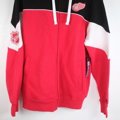 Starter Detroit Red Wings Power Forward Jacket Hoodie Red Black Retro NWT