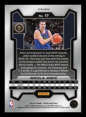 2023-24 Panini Prizm Nikola Jokic Red White & Blue Prizm Card #17