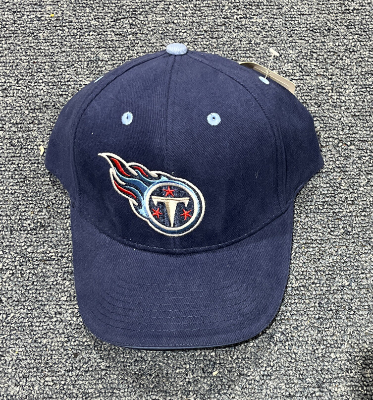 New Navy NFL Branded Tennessee Titans Adjust Strapback Hat W/Baby Blue Accents