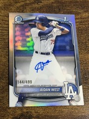 AIDAN WEST 2025 Bowman Draft #CPA-AWE 1st Silver Refractor Auto /499