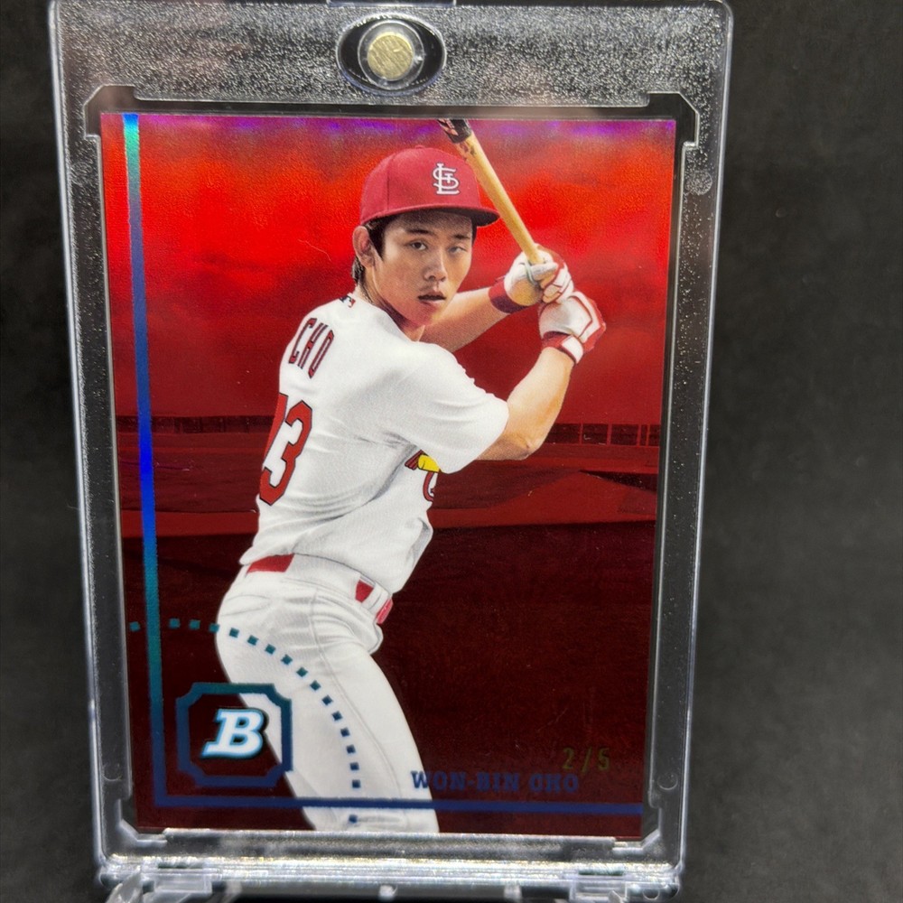 2022 BOWMAN HERITAGE WON-BIN CHO CHROME RED REFRACTOR /5 RC