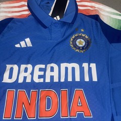 Adidas Men&rsquo;s India National Cricket Team Official Jersey Blue KC3746 Size Small