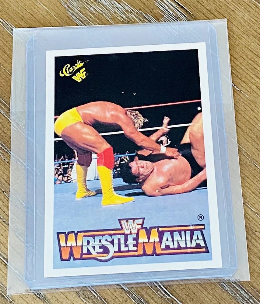 1990 Classic WWF WrestleMania Hulk Hogan Andre the Giant #27 Card NM WWE