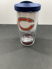 Tervis Chicago Bears Tumbler Cup 16 oz Clear Made In USA Blue Lid
