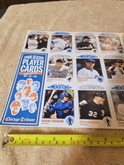 Chicago Tribune 2008 Player Cards Set #1-3-4 Uncut Sheets Cubs/White Sox