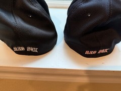 Boston Red Sox New Era Navy Blue Black Clubhouse 39Thirty Flex Fit Hat Lot of 2