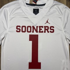 NWT Oklahoma Sooners #1 Nike Jordan Brand NCAA Game White Jersey Men Small $150