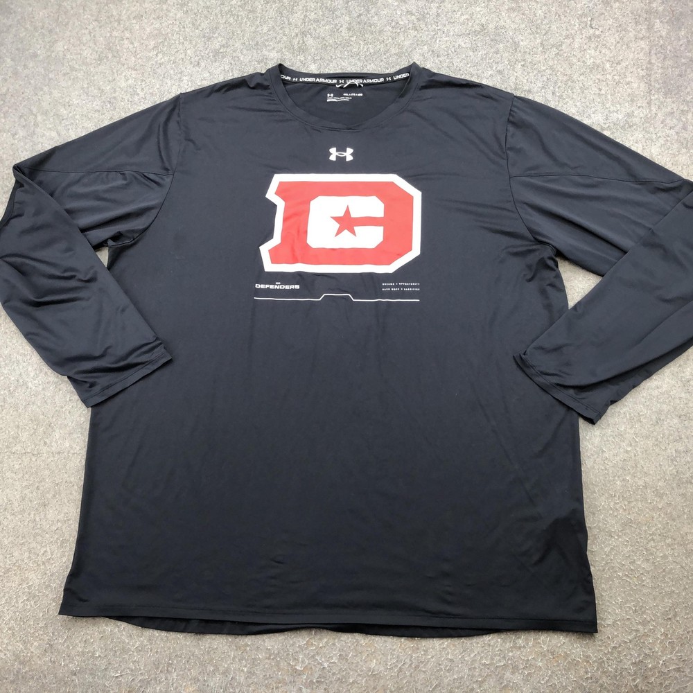 DC Defenders Shirt Mens 4XL Black UFL Football Under Armour Long Sleeve