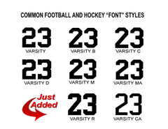 1-Color Tackle Twill Pro Cut Football Hockey Numbers for Uniform Jersey Not Sewn