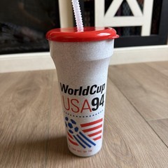 VINTAGE New 1994 FIFA World Cup Soccer Team USA Souvenir Water Beer Cup w/ Straw