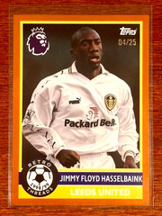 Jimmy Floyd Hasselbaink 2025 Topps Premier League Retro Threads Orange /25 Leeds