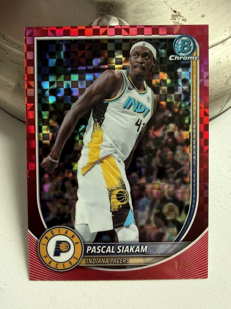 2025-26 Bowman Chrome Pascal Siakam Red Geometric 1/5 #BCV-79