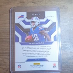 Panini Prizm 2022 Emergent – James Cook Rookie No Huddle Prizm #E-13 Bills