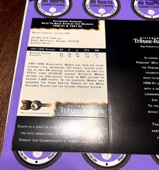 Mario Lemieux 1992-93 Penguins Tribune Review Card Back to Back Stanley Cups