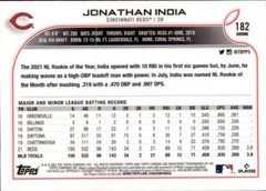 2022 Topps Chrome Jonathan India Cincinnati Reds #182 B&W Raywave Refractor