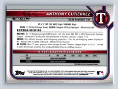 2022 Bowman Chrome Draft Sapphire Edition – Anthony Gutierrez #BDC-110
