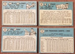 1965 Topps Giants Baseball Cards Willie McCovey Al Stanek Jose Pagan TC w/ Mays