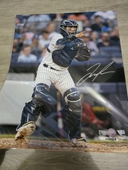 Jose Trevino New York Yankees Signed 16×20 Catch & Point Photo Fanatics Auth