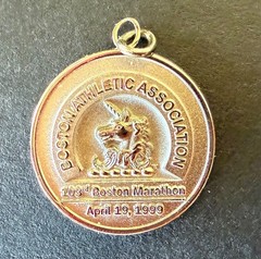 1999 Boston Marathon (103rd) Pendant Charm Medal Licensed Silver/Nickel