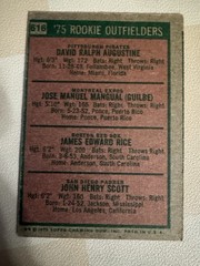 1975 Topps – Rookie Outfielders Jim Rice, Pepe Mangual, John Scott #616 (RC)