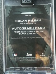 2026 Topps Chrome Black – Autographs Nolan McLean #CBA-NM (AU, RC)
